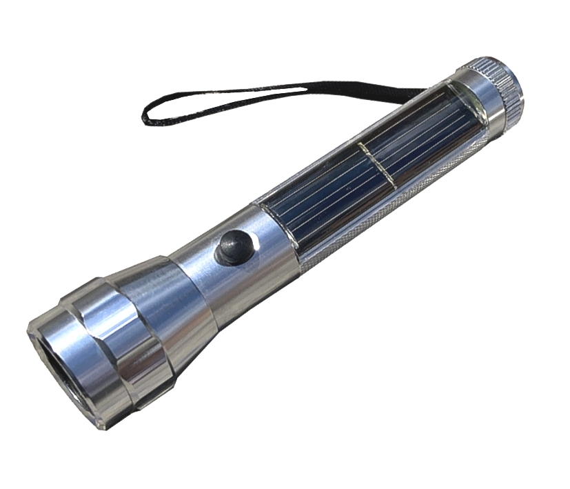 Solar_Taschenlampe_mit_Akku_91-477-00330_B01 Taschenlampe mit Solarzellen und integriertem Akku