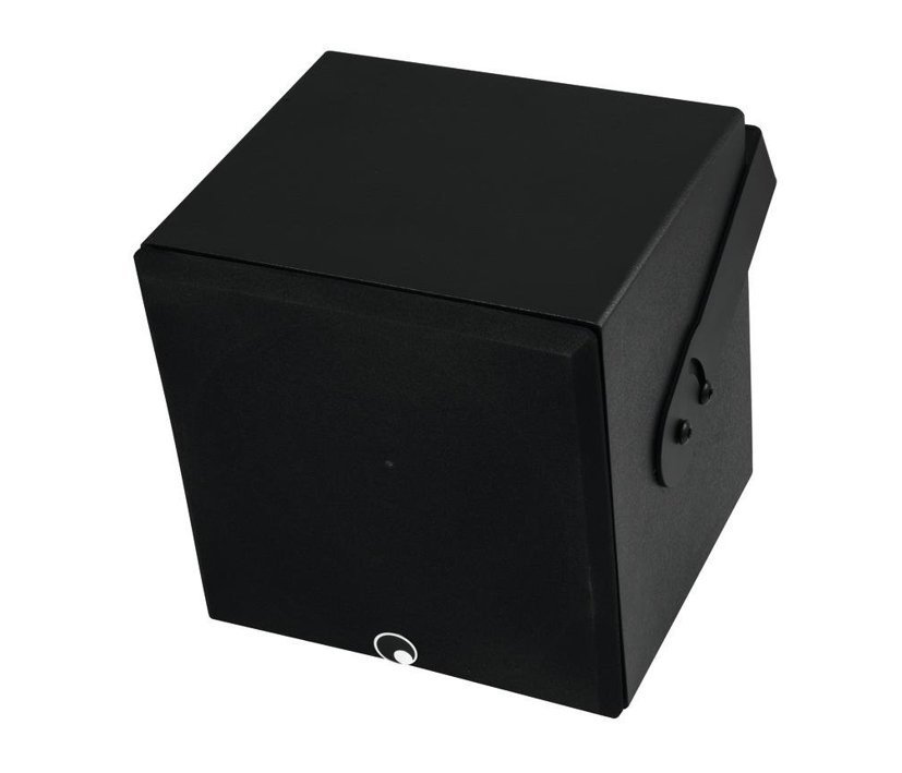 Schwarze_Wandlautsprecher_88-500-07122 Satellitenlautsprecher 80W 16ohm Schwarz 25x25cm Wandlautsprechr mit Schwenkbügel