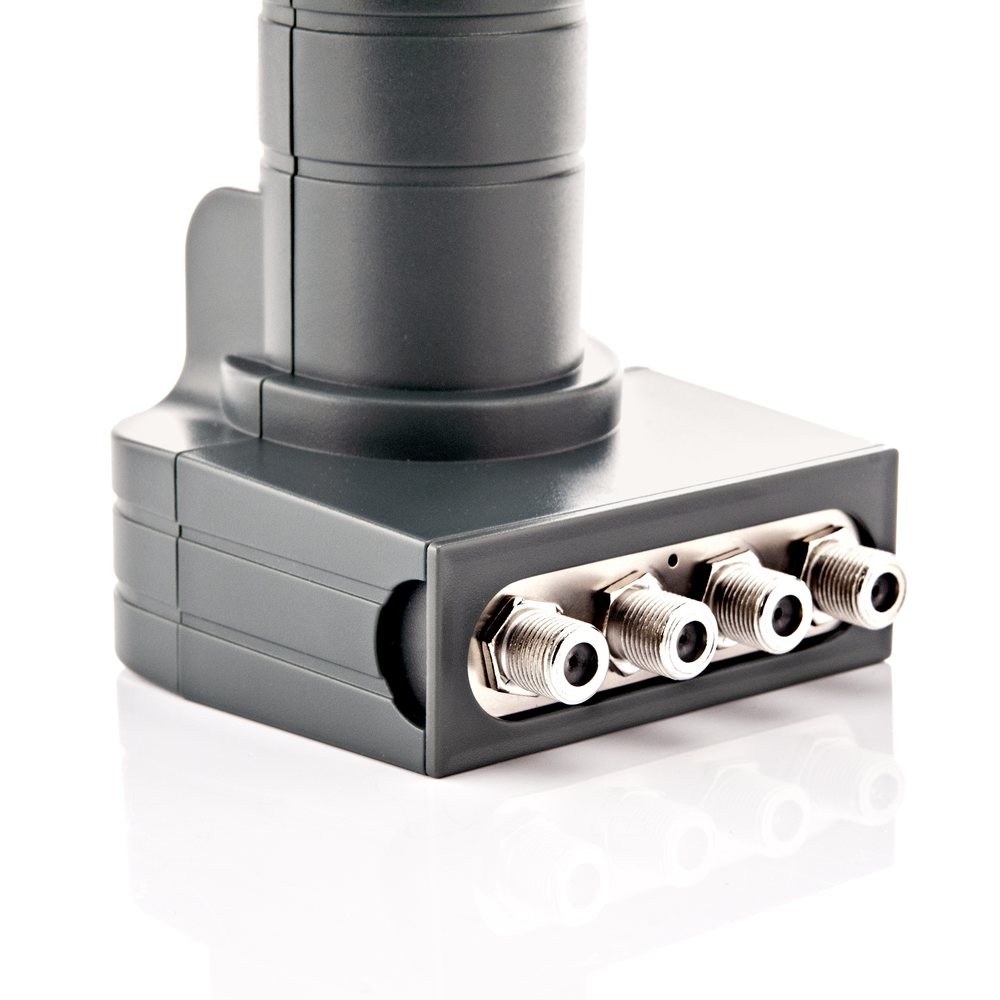 SAT LNB Quad 4-fach Ausgang Bef 40mm mit integriertem Switch für für SAT Receiver TV Fernseher