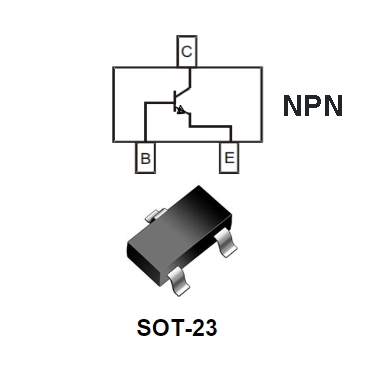 7-893-03771_NPN_SMD_SOT23 2SC3771 NPN SMD Transistor 20V 30mA 900MHz SMD-Code KY3
