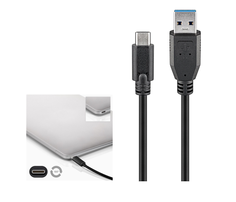 USB-C_auf_USB-Kabel_53-682-00912 3m USB-C Ladekabel Anschlusskabel USB-Kabel USB3.0 bis 3A 15W Leistung