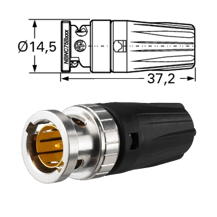 HD BNC Stecker zu RG59 Koaxkabel