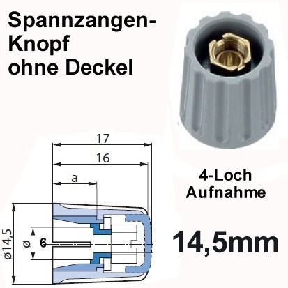 Spannzangenknopf 14,5mm Grau