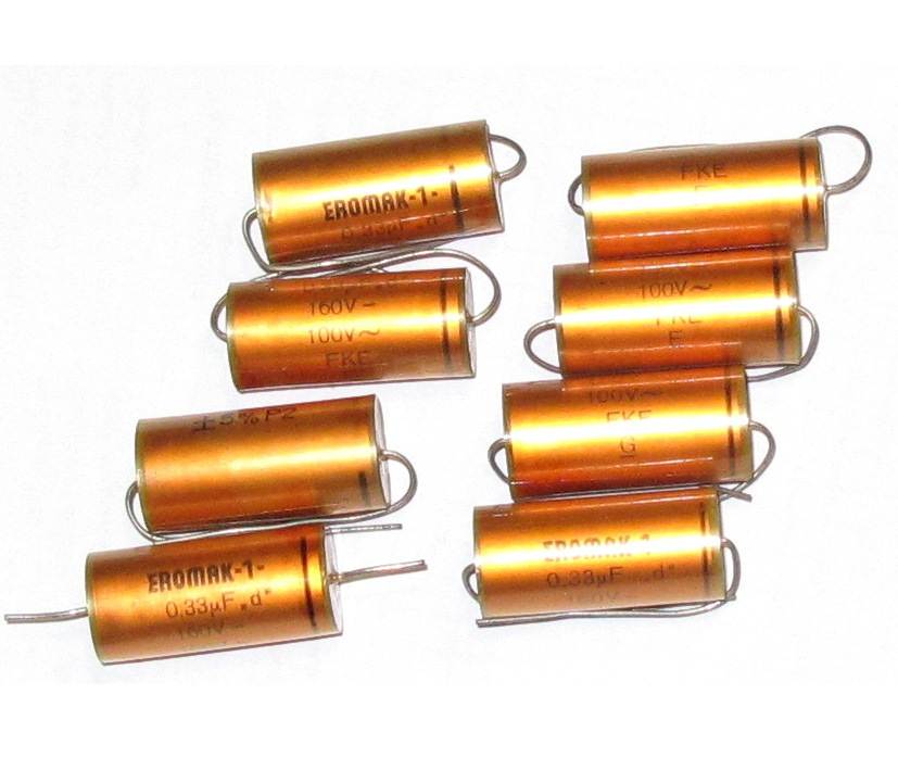 0,33uF FKE Kondensator 160V axial 15x31mm bipolar EROMAK-1 FKE