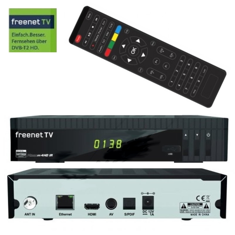 DVB-T/T2 Receiver Fernsehempfänger Freenet TV mit HDMI Ausgang LAN SPDIF USB Aufnahme