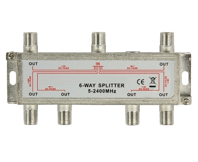 Antennen Verteiler 6-fach Verteiler SAT TV DAB DVB-T über F-Stecker