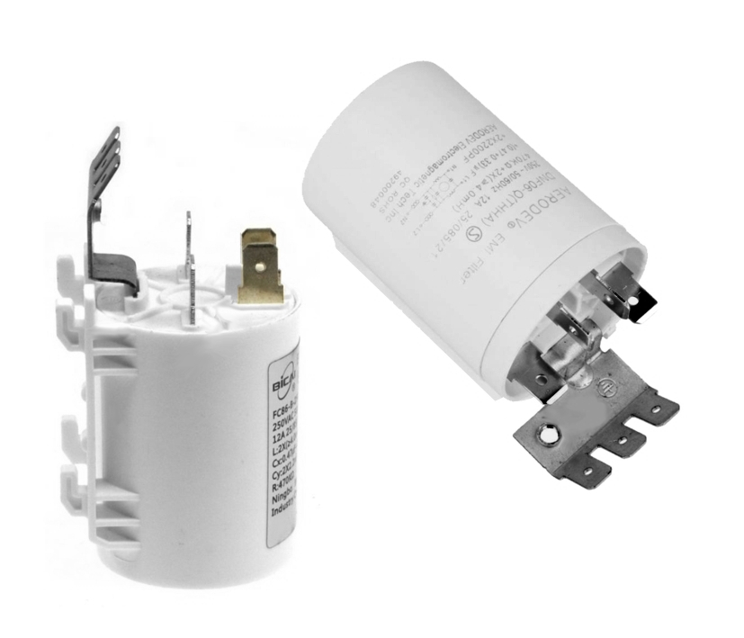 Netzfilter mit Entstörkondensator 5pol 0,47uF 2200pf 2x4mH 39x62mm 12A Entstör-Filter