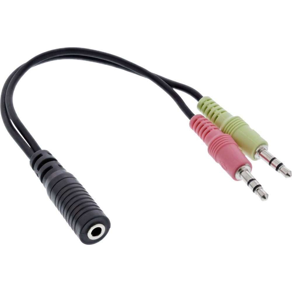 73-780-04760 Adapter für Multimedia Headset 2x3,5mm Klinkenstecker auf 4pol Klinkenbuchse
