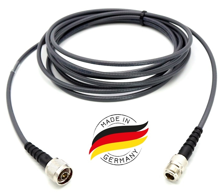 10m N-Kabel N-Verlängerung N-Stecker auf N-Kupplung RG58 Grau N-Type