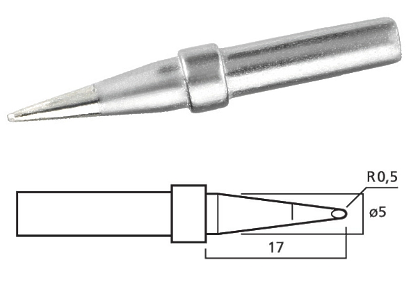 Lötspitze DM 5mm Kurz Spitz zu LS50 SL10 SL20 SL30 ZD10 ZD20 ZD30 SIC520 SIC530 SIA548