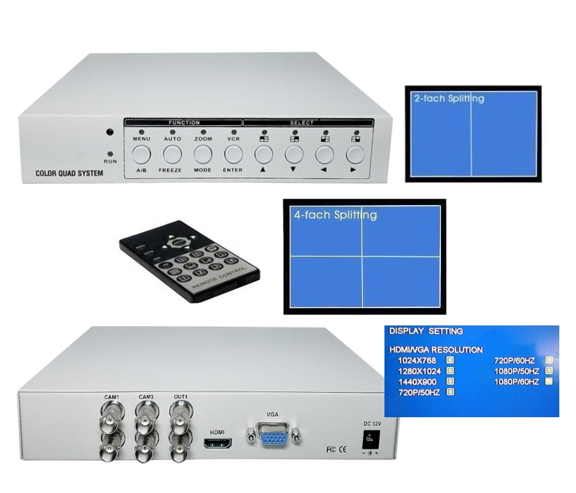 79-224-02637_Quad_AHD_Prozesoor_2022 4-fach FullHD Quadprozessor Inp AHD TVI CVBS auf Ausgang HDMI VGA BNC