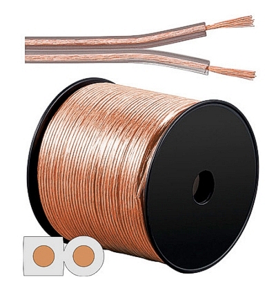 42-773-00240_Lautsprecherkabel 100m Lautsprecherkabel 2x 1,5qmm Ring Transparent CCA Litze