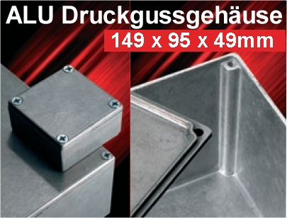 Metallgehäuse 149x95x49mm IP54 Aluminium extra starke 2mm Wandung EMC-Performance