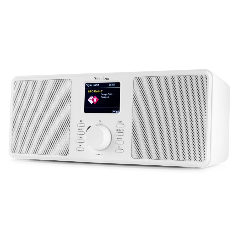 Musikanlage mit Bluetooth Radio DAB+ UKW Wecker 50Watt Musikleistung Weiss
