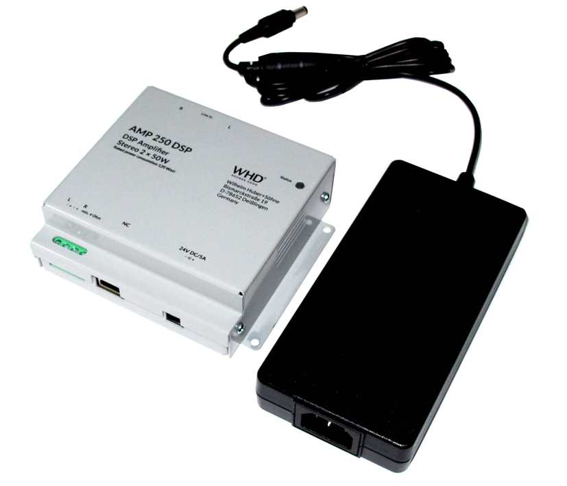 Deckenverstaerker_AMP250DSP_83-769-00250_B1 2x50W Verstärker Aktiver 100W Deckenverstärker AMP250DSP mit Cinch-Eingang und Netzteil