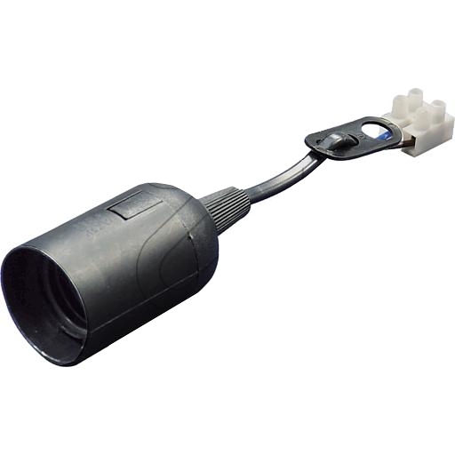 E27_Baustellenfassung_32-749-00080 Baustellenfassung Fassung E27 mit Kabel Aufhänger und Lüsterklemme