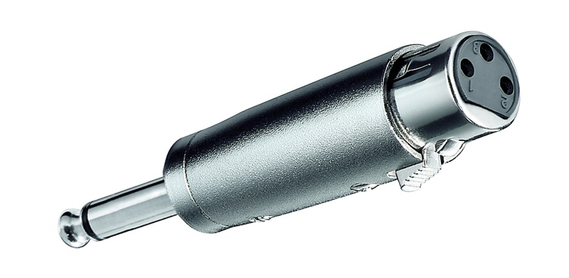 Adapter_XLR_Kuppl_auf_63Klinke_41-109-00060 XLR Adapter 6,3mm Klinke auf 3pol XLR Buchse