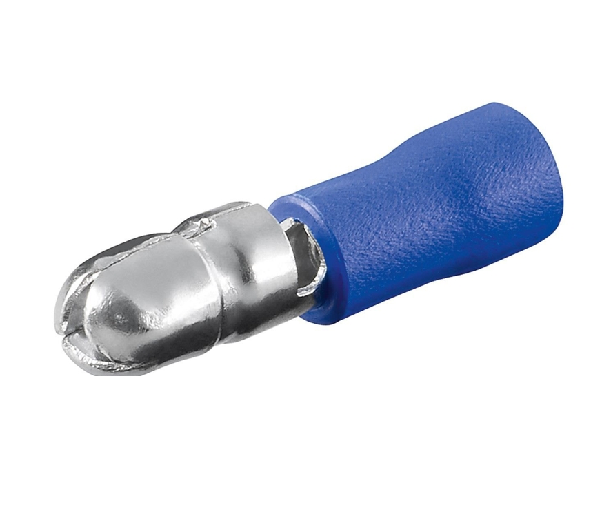 5mm Rundstecker BLAU teilisoliert