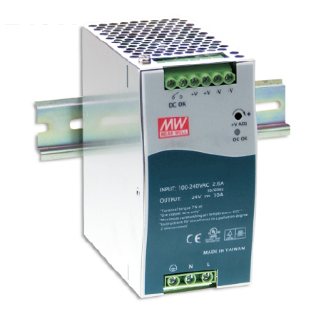 93-808-01573-2013-SDR-OK-b1 24V 10A Netzteil 240W für Hutschiene mit Remote ON SDR240