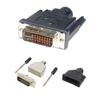 DVI Stecker 24+1pol Lötversion Kunststoffgehäuse