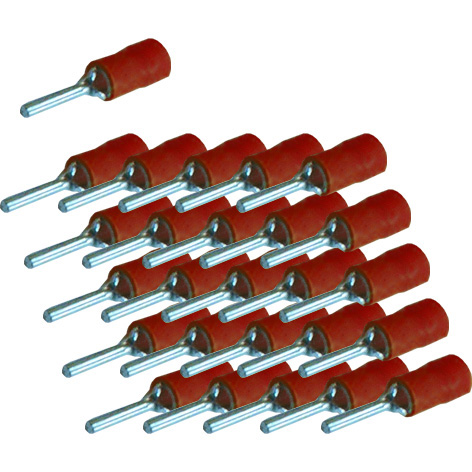 45-821-00810_2015_01 Stiftschuhe Rot für Kabel 0,5-1,5qmm 100-Stck-Pack