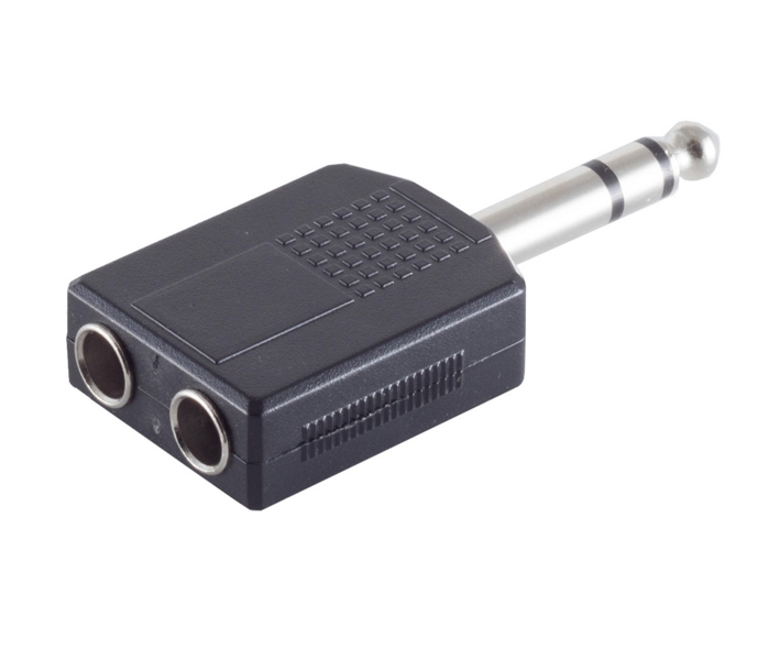 39-859-00113_63mm_Klinkenadapter_Y-Adapter Klinkenadapter 6,3mm Klinkenstecker auf 2x 6,3mm Klinkenkupplung STEREO