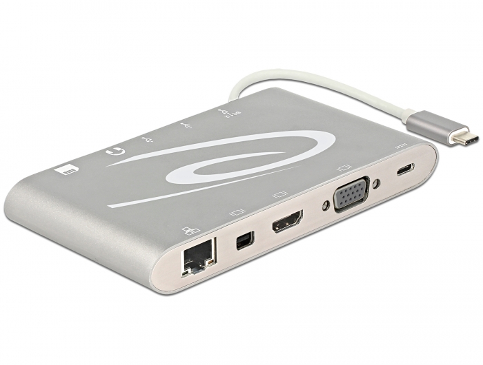 USB-C Dockingstation für Android MacOS Windows 4K HDMI VGA DisplayPort LAN USB Kartenleser