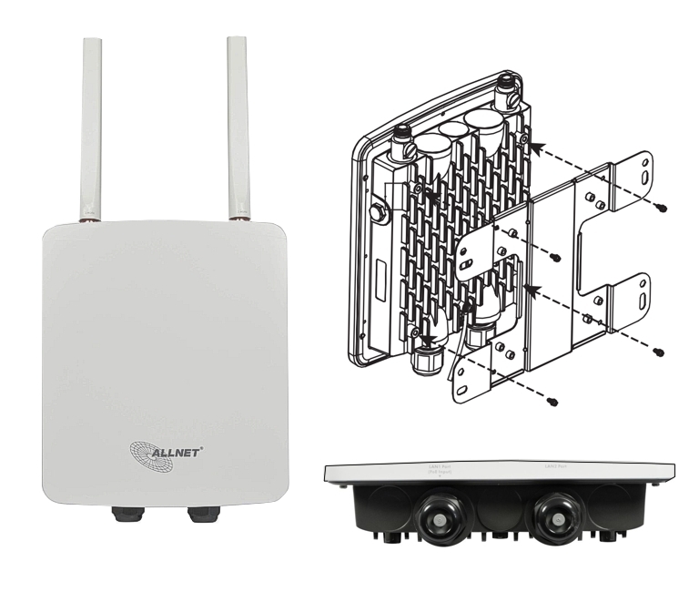 PoE WLAN Accesspoint Bridge Repeater IP68 Outdoor WiFi Hotspot WAP0324N 7-Modis