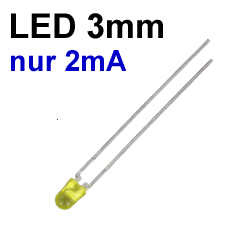 15-783-00215_LED 3mm LED Gelb Low Current 2mA 60Grad