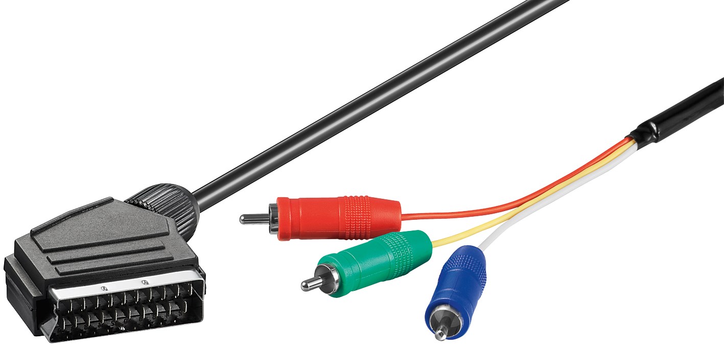 Scartkabel 2m Scart auf YUV RGB Cinchstecker