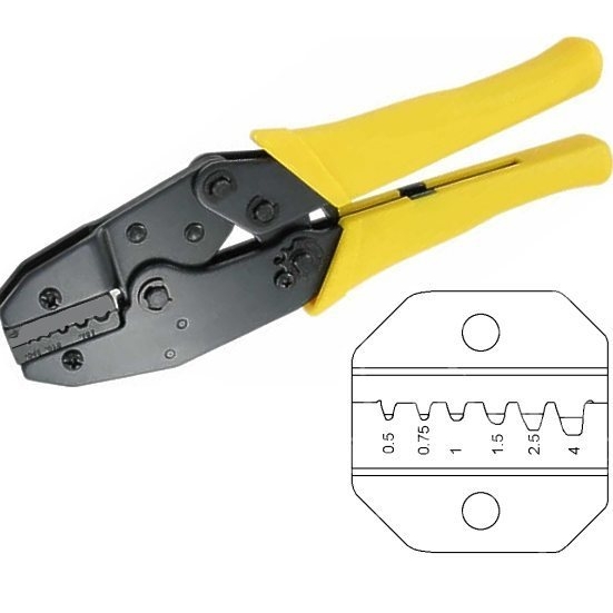 97-905-00036-Zange-ab-2012-55555 Crimpzange für isolierte oder unisolierte Quetschverbinder 0,5-4qmm