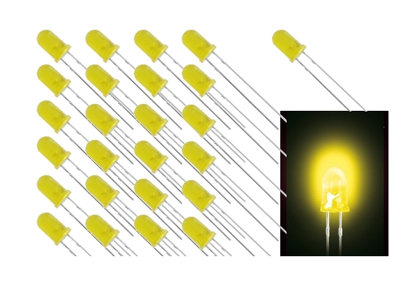 5mm LED Gelb Diffus 100-Stück Packung