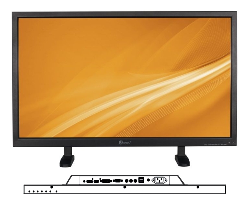 55-400-03043_Eneo_43zoll_Bildschirm Industriemonitor 109cm (43zoll) VM-UHD43M 4K Metallgehäuse HDMI VGA DP DVI BNC Eingang FBAS