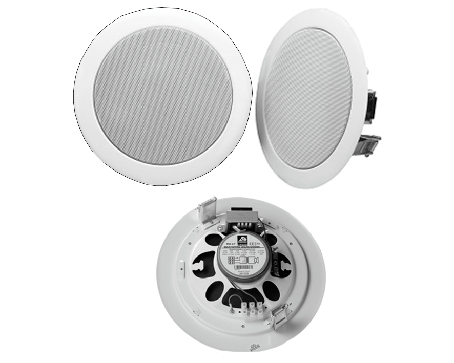 180mm ELA Deckenlautsprecher Penton RNS5/T mit 100V Trafo 6W rms Metallausführung in Weiss