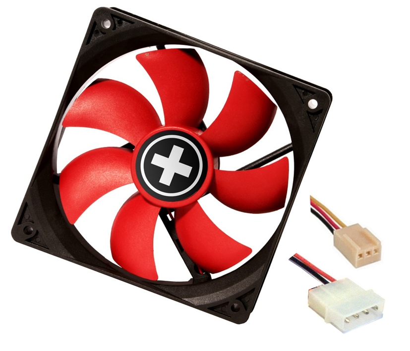 Luefter_92x92x25mm_3pol_4pol_2021 12V Lüfter 92x92x25mm mit 3pol Stecker Tachosignal PC Lüfter mit 5,25z Adapter
