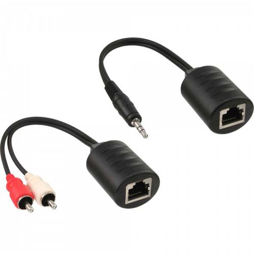Adapter RJ45 auf 3,5mm Klinkenstecker und Cinchstecker Stereo - PAAR -