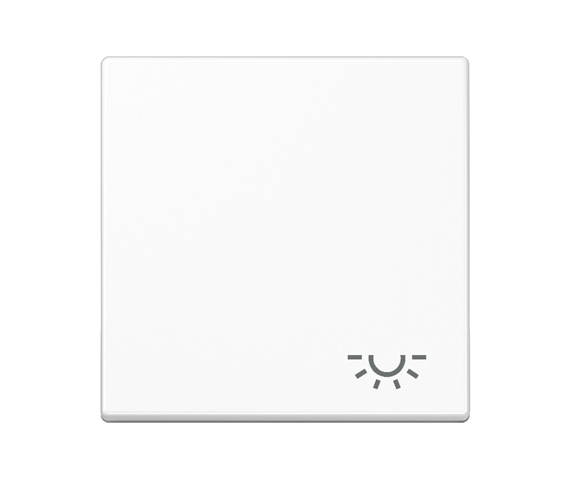 JUNG_A590LWW_39-875-04005 Jung 1-fach Wippe Blende Schalterabdeckung 55x55mm  mit Lichtsymbol
