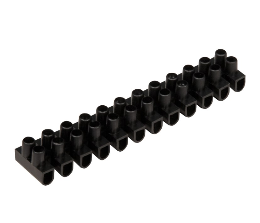 39-796-00210_Luesterklemme_Schwarz_2022 Lüsterklemme 12pol bis 16qmm Schwarz Länge ca 170mm