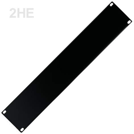 2HE Rackblende Blindplatte Stahl 483x88mm Schwarz