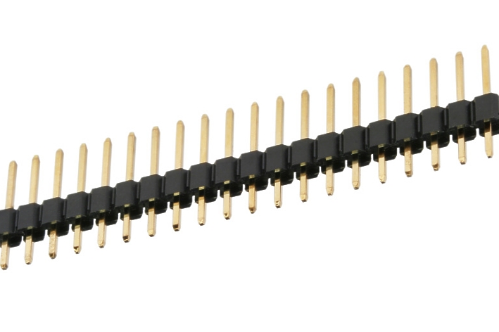 40pol_Stiftleiste_vergoldet_RM254_38-878-00110 40pol Stiftleiste gerade vergoldet RM 2,54mm O 6,1mm U 3,0mm