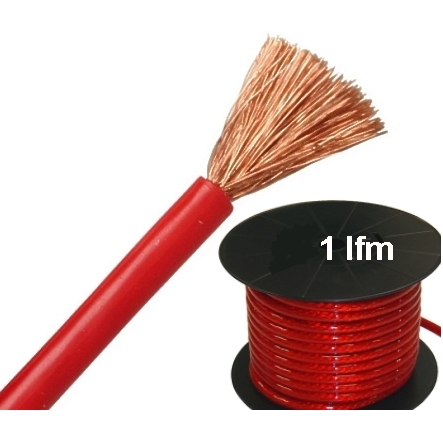 16qmm_rote_hochflexible_Litze_42-772-00675 16qmm Kabel FLY 1adrig hochflexibel 99,9% Kupfer OFC ROT je lfm