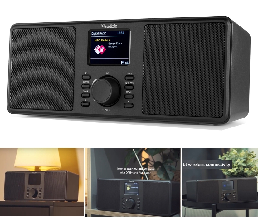 Musikanlage mit Bluetooth Radio DAB+ UKW Wecker 50Watt Musikleistung Schwarz