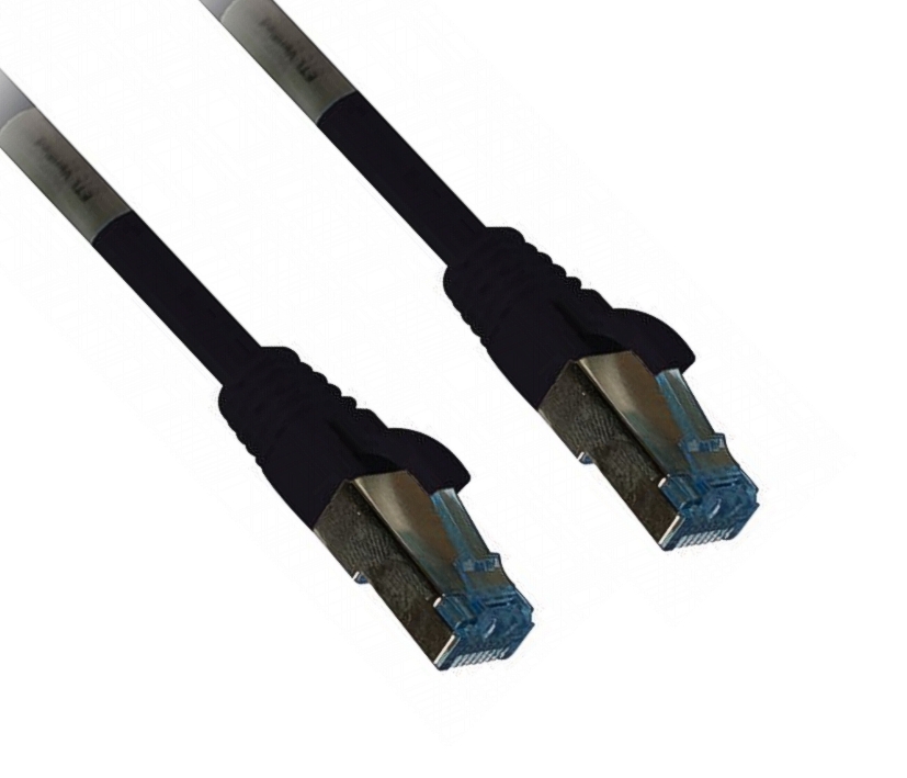 53-800-04379 10m PUR LAN Kabel Cat6a PiMF Patchkabel 4x2 SFTP Schwarz