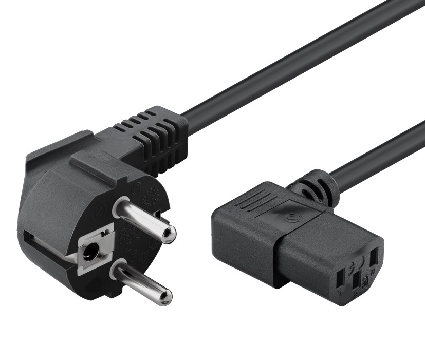 2m Netzkabel C13 Kaltgeräte Kabel Schwarz beidseitig abgewinkelte Stecker 2m Netzkabel C13 Kaltgeräte Kabel Schwarz beidseitig abgewinkelte Stecker
