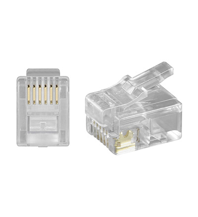 RJ12 Modularstecker 6 Kontakte 6pol breit (6P6C)