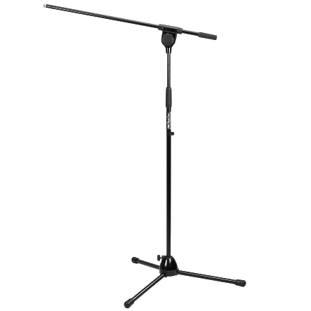 88-552-00450-2013-AA1111 Mikrofonstativ Mikrofonständer 105-213cm mit 72cm Ausleger Schwarz Bodenstativ