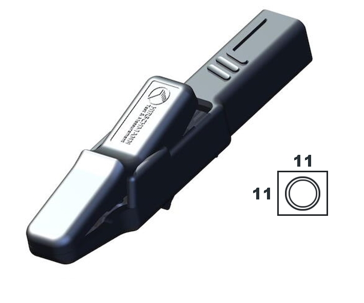 Krokodilklemme AK2B Kroko Schwarz kräftige Ausführung 81x11x11mm Krokodilklemme AK2B Kroko Schwarz kräftige Ausführung 81x11x11mm