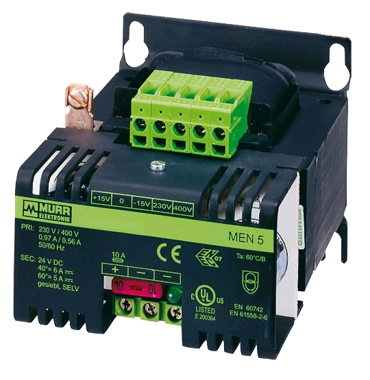 43-600-01636-400V-230V-24VDC-Murr-Trafo-b1 24V Trafo 400V 24VDC Netzteil 120-144W 230V 400V 24V 5A
