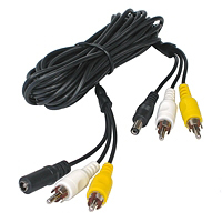 20m geschirmtes Multikabel mit 4x Cinchstecker + Hohlstecker 5,5x2,1mm