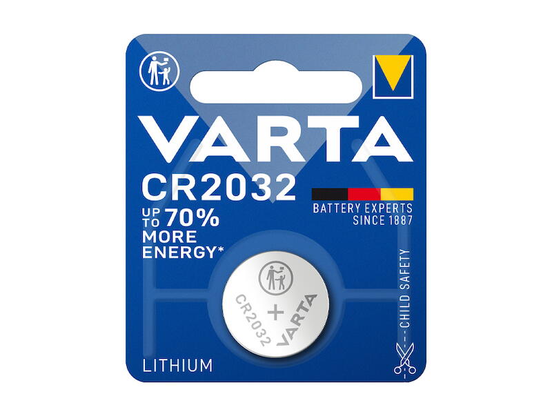 CR2032 Lithium Zelle 3V Knopfzelle 230mAh Auslaufsicher ungeöffnet bis zu 10 Jahre lang haltbar